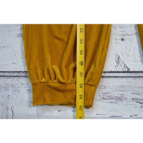 Golden Ribbed Jogger Pants UnBranded Size XL New without Tags - Picture 6 of 11